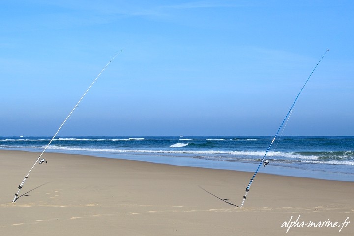 Pêche du bord Bassin Arcachon Pecher surfcasting Pyla Teste de Buch